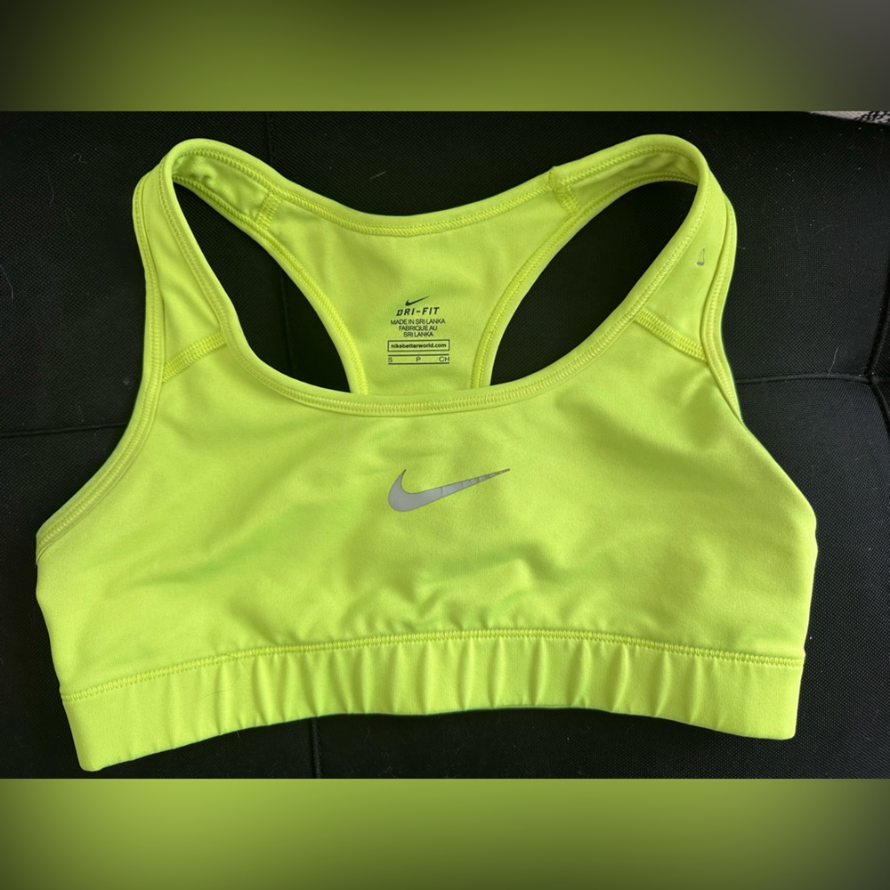 Neon yellow Nike sports bra size small